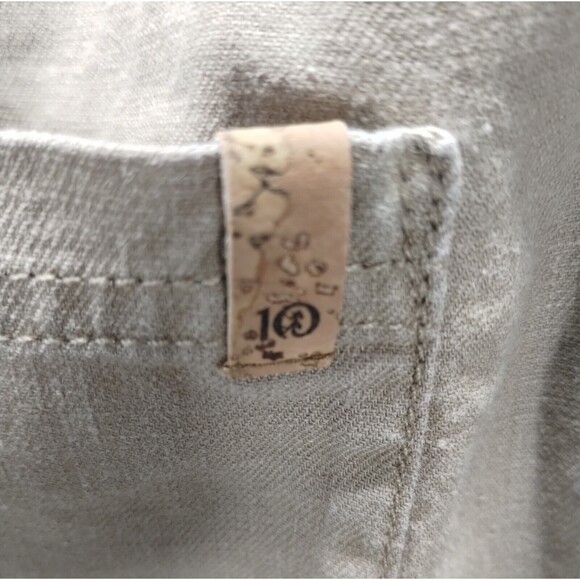 TenTree Shorts Women's L XL Hemp Organic Cotton Drawstring Waist Pockets Tan - Picture 3 of 7